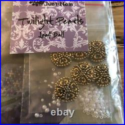 Just Nan Twilight Pearls Leaf Ball Chart w LADYBUG PIN & Charms / Pearl Beads