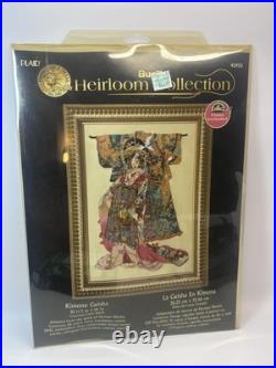 Kimono Geisha Cross Stitch Kit, Bucilla Heirloom Collection #45950, Rare HTF