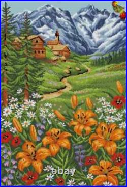 Kit Bead Embroidery Alpine Lilies DIY Craft Kit stamped Bead Needlepoint