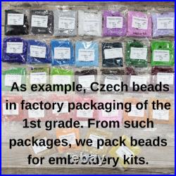 Kit Bead Embroidery Alpine Lilies DIY Craft Kit stamped Bead Needlepoint