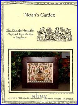 Kitted with thread linen Cross Stitch Goode Huswife Primitive Noah's Garden OOP