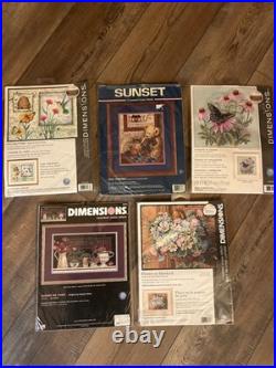 LOT OF 5 DIMENSIONS Cross Stitch & Embroidery Kits ALL NEW
