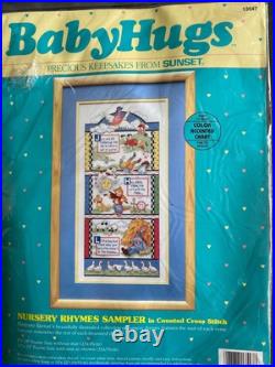 LOT7 NEW VTG CROSS STITCH KITS Dimensions Designs, Hometown, JanLynn Baby Hugs