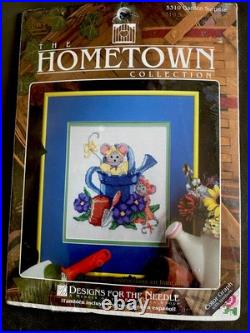 LOT7 NEW VTG CROSS STITCH KITS Dimensions Designs, Hometown, JanLynn Baby Hugs