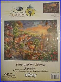 Lady And The Tramp cross stitch Kit, Disney Dreams Collection By Thomas Kinkade