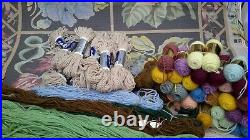 Large Vintage Floral Tapestry Needlepoint Rug Kit Ehrman Paterna Bucilla Wool