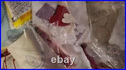 Large lot of Vintage Cross Stitch Items Bucilla Stamped Kits Christmas Theme