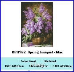 Lavender Flowers Cross Stitch Kits Designs Canvas Embroidery House Wall Displays
