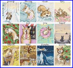 LetiStitch Counted Cross-Stitch Kit Doggy Calendar L8086 Counted Cross Stitch