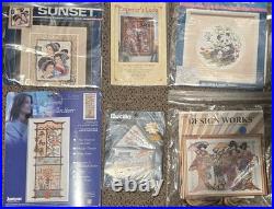 Lot 6 Asian Counted Cross Stitch Kits Sunset Panda Geisha Bucilla Platinum