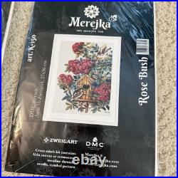 Lot Of 4 Merejka Counted Cross Stitch Kit Birds Wisteria Rowan Robins Rose Bush
