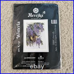 Lot Of 4 Merejka Counted Cross Stitch Kit Birds Wisteria Rowan Robins Rose Bush