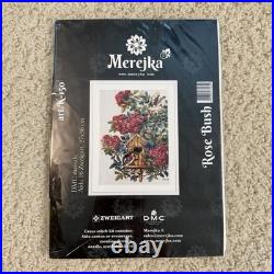 Lot Of 4 Merejka Counted Cross Stitch Kit Birds Wisteria Rowan Robins Rose Bush