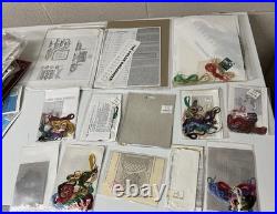 Lot Of 97 Open Used Cross Stitch Kits / Patterns Vintage CHRISTMAS WINTER THEME