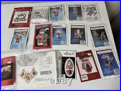 Lot Of 97 Open Used Cross Stitch Kits / Patterns Vintage CHRISTMAS WINTER THEME