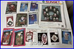Lot Of 97 Open Used Cross Stitch Kits / Patterns Vintage CHRISTMAS WINTER THEME