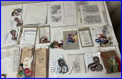 Lot Of 97 Open Used Cross Stitch Kits / Patterns Vintage CHRISTMAS WINTER THEME