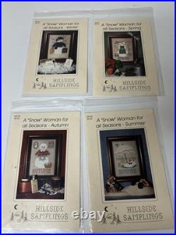 Lot Of 97 Open Used Cross Stitch Kits / Patterns Vintage CHRISTMAS WINTER THEME