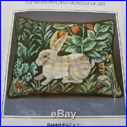 Lot of 2 Erica Wilson Rabbit Needlepoint Kits Metropolitan Museum Started
