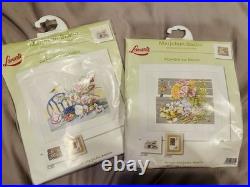 Lot of 2 Lanarte Flowers On Bench and Daffodils On Table Cross Stitch Kits (New)