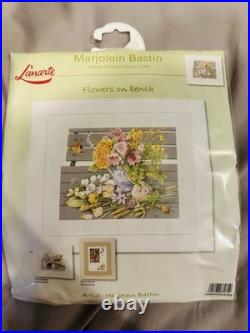 Lot of 2 Lanarte Flowers On Bench and Daffodils On Table Cross Stitch Kits (New)