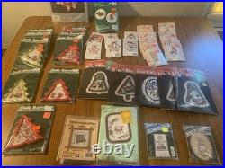 Lot of 37 Vintage 90s Christmas Cross Stitch Kit Framed Ornament Trim N Wire Lot of 37 Vintage 90s Christmas Cross Stitch Kit Framed Ornament Trim N Wire