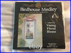 Lot of 4 Mill Hill Birdhouse Medley Treasured Stitching Band Kits Glass Bead Kit