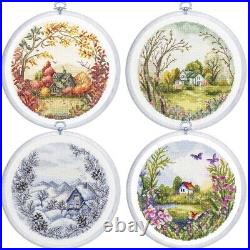 Luca-S The Seasons Hoops Set Counted Cross-Stitch Kit