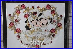 MISTLETOE KISS cross stitch kit THE ART OF DISNEY Mickey & Minnie heart NIP