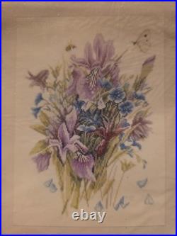Marjolein Bastin Cross Stitch Collection Kit Irises by Lanarte