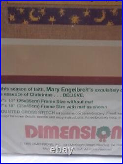 Mary Engelbreit's Santa BELIEVE Counted Cross Stitch Kit #8408 Dimensions sealed