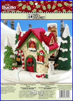 Mary's Snow Cottage Bucilla Felt Christmas 3D Centerpiece Kit #86162