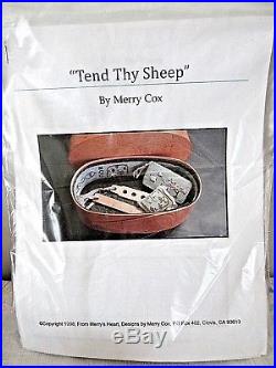 Merry Cox TEND THY SHEEP Counted Cross Stitch KIT with SHAKER BOX! FREE SHIP