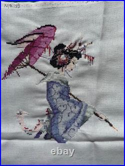 Mirabilia Cross Stitch Miss Cherry Blossom MD153 Partial Complete Please Read