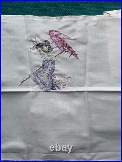 Mirabilia Cross Stitch Miss Cherry Blossom MD153 Partial Complete Please Read