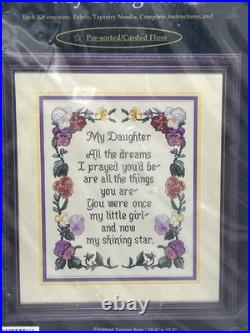 My Daughter Cross Stitch Kit 10.4 X 13.3 By Cross My Heart Inc. With Pre-Sorte