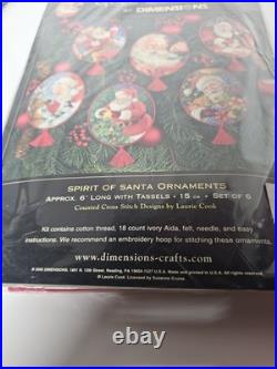 NEW DIMENSIONS SPIRIT OF SANTA ORNAMENTS Counted Cross Stitch Kit NIP NEW DIMENSIONS SPIRIT OF SANTA ORNAMENTS Counted Cross Stitch Kit NIP