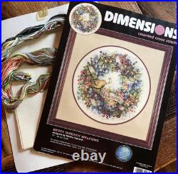 NEW Dimensions BERRY WREATH WELCOME Counted Cross Stitch Kit #35028 Sealed 2000