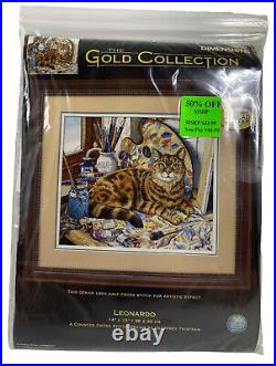 NEW Dimensions GOLD COLLECTION Counted Cross Stitch LEONARDO #35164 Cat RARE