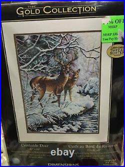 NEW Dimensions Gold Collection Creekside Deer Cross Stitch Kit 35182