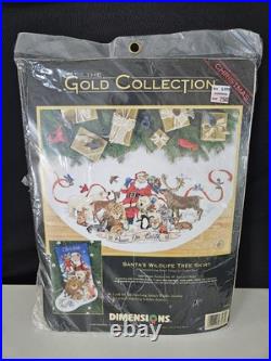 NEW Dimensions Gold Collection Santa's Wildlife Tree Skirt 8565 Cross Stitch Kit NEW Dimensions Gold Collection Santa's Wildlife Tree Skirt 8565 Cross Stitch Kit