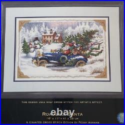 NEW Dimensions Roadster Santa Gold Collection 8707 Counted Cross Stitch 2003 NEW Dimensions Roadster Santa Gold Collection 8707 Counted Cross Stitch 2003