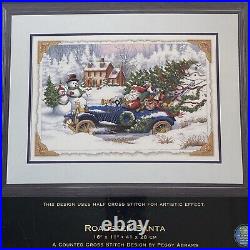 NEW Dimensions Roadster Santa Gold Collection 8707 Counted Cross Stitch 2003