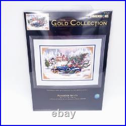 NEW Dimensions Roadster Santa Gold Collection 8707 Counted Cross Stitch 2003