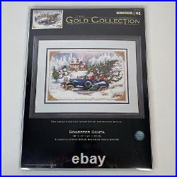 NEW Dimensions Roadster Santa Gold Collection 8707 Counted Cross Stitch 2003