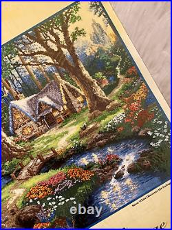 NEW Disney Dreams 16X12 Snow White Cottage Cross Stitch Kit Thomas Kinkade