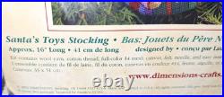 NEW NIB VTG DIMENSIONS Santa's Toys Stocking 16 CHRISTMAS 9129 NEEDLEPOINT KIT