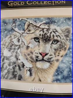 NEW NIP Dimensions Gold Collection Snow Leopard Counted Cross Stitch Kit 35244