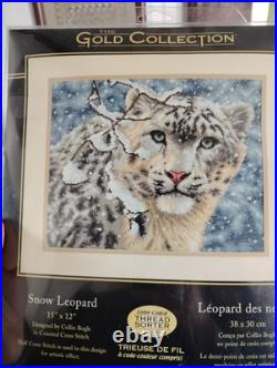 NEW NIP Dimensions Gold Collection Snow Leopard Counted Cross Stitch Kit 35244
