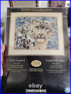 NEW NIP Dimensions Gold Collection Snow Leopard Counted Cross Stitch Kit 35244